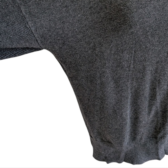 Paper Label Sweater Casual Staple Elevated Basic Women Large V Neck Cotton Grey - Picture 7 of 13